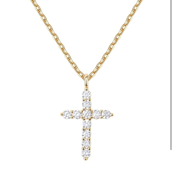 14k Gold Cross Pendant Necklace - Picture 2 of 3